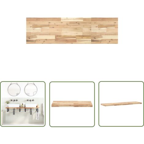 The Living Store Waschtischplatte Unbehandelt 160x40x4 cm Massivholz Akazie - Badezimmermöbel - Waschtischplatte - Massivholzmöbel - Akasie Möbel - Rustikal Design (1/5)