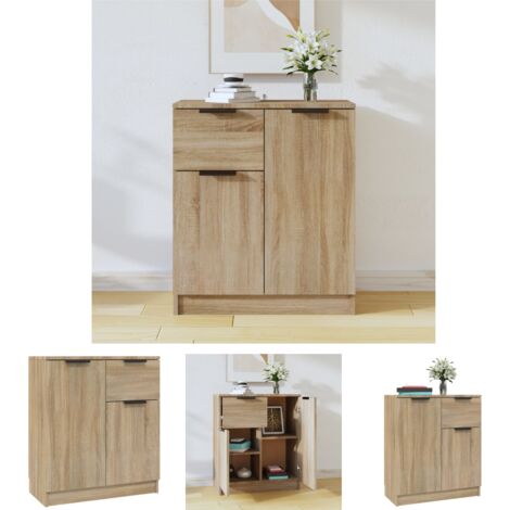Stauraum - vidaXL Sideboard Sonoma-Eiche 60x30x70 cm Holzwerkstoff - Schrank (1/5)