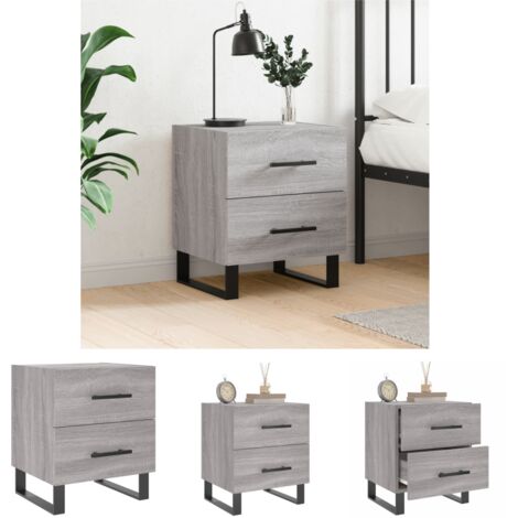 Nachttisch Sonoma - vidaXL Nachttisch Grau Sonoma 40x35x47,5 cm Holzwerkstoff - Nachttisch Grau (1/5)
