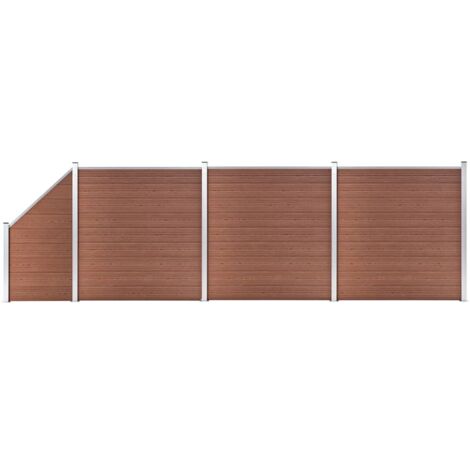 Maison Exclusive WPC Zaun-Set 3 Quadrate + 1 Schräge 619x186 cm
