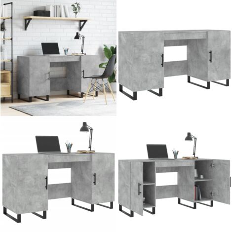 Schreibtisch Betongrau 140x50x75 cm Holzwerkstoff - Schreibtisch Betonfarbe - Schreibtisch für Schlafzimmer