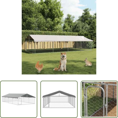 Außenhundehaus - Outdoor-Hundezwinger mit Dach 600x300x150 cm (1/5)