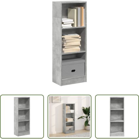 Bücherregal Holz - Bücherregal Betongrau 40x24x109 cm Holzwerkstoff (1/5)