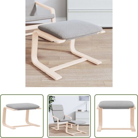 vidaXL Fußhocker Holz -  Fußhocker Hellgrau 51x41x40 cm Stoff