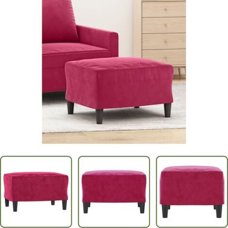 vidaXL Samt -  Fußhocker Weinrot 60x50x41 cm Samt