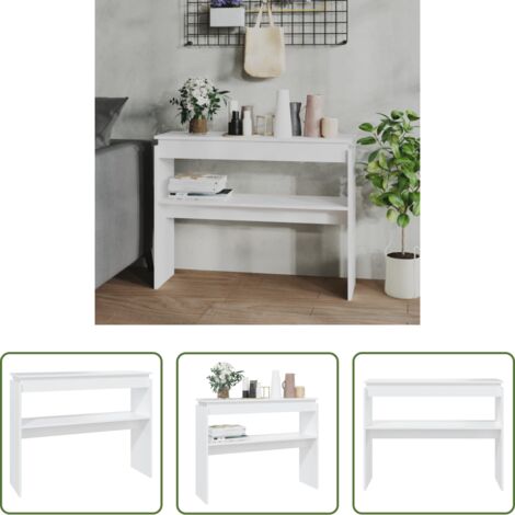 vidaXL Wohnzimmer - Konsolentisch Weiß 102x30x80 cm Holzwerkstoff (1/5)