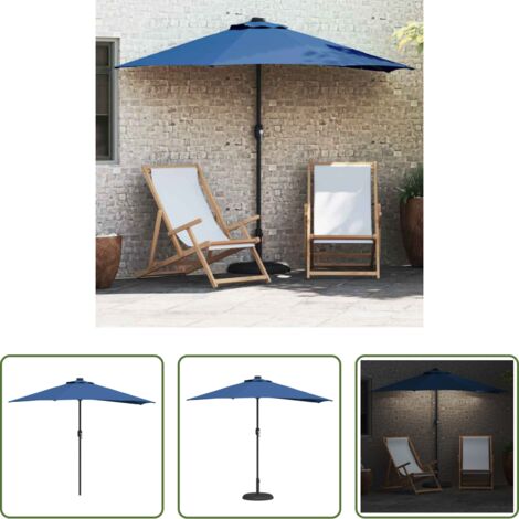 vidaXL Schatten - Garten-Sonnenschirm Azurblau 294 x 150 x 224 cm (1/5)