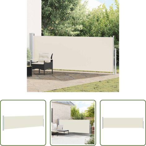 vidaXL Terrassenmarkise -  Ausziehbare Seitenmarkise 140×500 cm Creme (1/5)