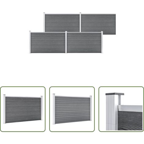 WPC-Zaun -  Gartenzaun WPC 699x106 cm Grau