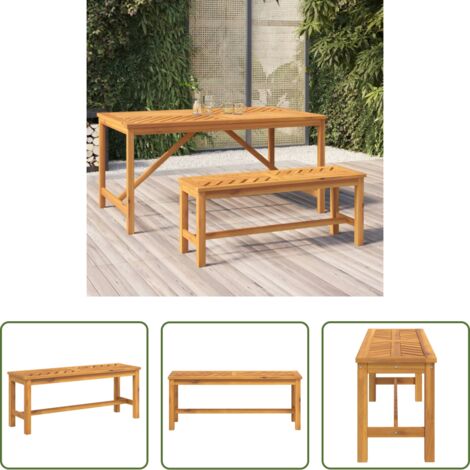 vidaXL Gartenbank Massivholz - Gartenbank 110 cm Massivholz Akazie (1/5)