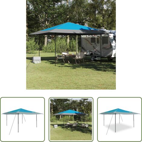 vidaXL Pop-up-Zelt - Pavillon-Zelt Blau 395 x 395 x 251 cm Stoff (1/5)