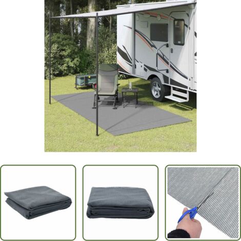 vidaXL Outdoor Teppich -  Zeltteppich Anthrazit 250 x 250 cm Polyester