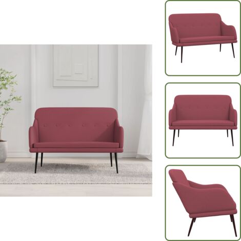 The Living Store Sitzbank Weinrot 110x76x80 cm Stoff - Sitzbank Stoff (1/5)