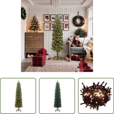 LED-Weihnachtsbaum - Künstlicher Weihnachtsbaum mit 300 LEDs mit Ständer Grün 180 cm (1/5)