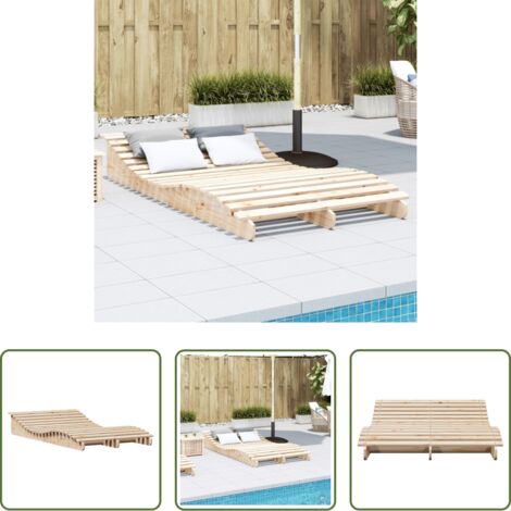 vidaXL Poolliege - Sonnenliege 205x110x31,5 cm Massivholz Kiefer (1/5)