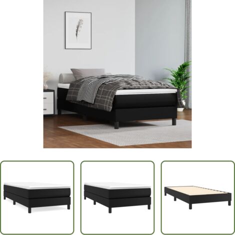 vidaXL Schlafzimmermöbel - Boxspringbettgestell Schwarz 100x200 cm Kunstleder (1/5)