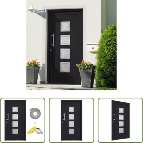 vidaXL Aluminium Haustür -  Haustür Anthrazit 108x200 cm (1/5)