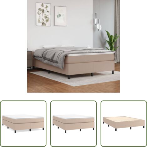vidaXL Taschenfederkern Matratze - Boxspringbett Matratze Cappuccino-Braun 140x190cm Kunstleder (1/5)