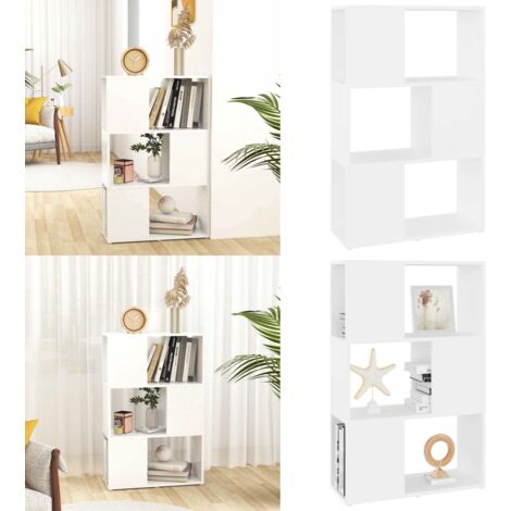 Bücherregal Raumteiler Weiß 60x24x94 cm Holzwerkstoff - Raumteiler - Bücherregal Holz