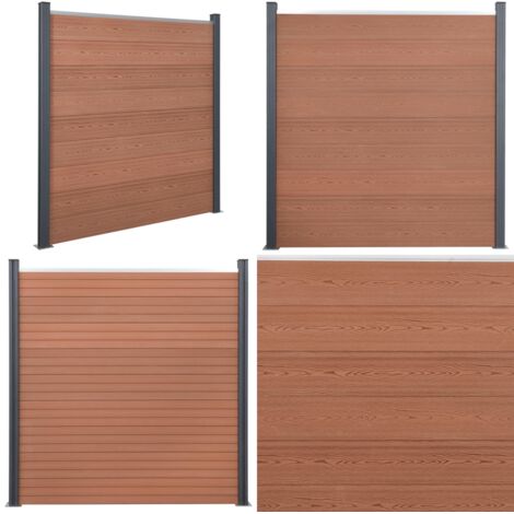 Zaunelement-Set Braun 180x186 cm WPC - Sichtschutzzaun - WPC-Zaun