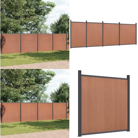Zaunelement Braun 699x186 cm WPC - Sichtschutzzaun - WPC