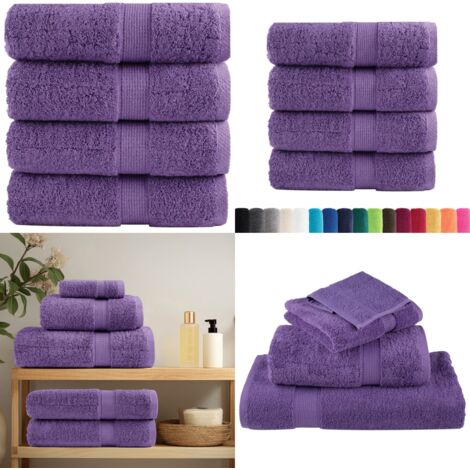 Premium Waschhandtücher SOLUND 4 Stück Lila 30x30 cm 600 g/m² - Waschhandtuch 30x30 cm - Waschhandtuch 600 g/m²