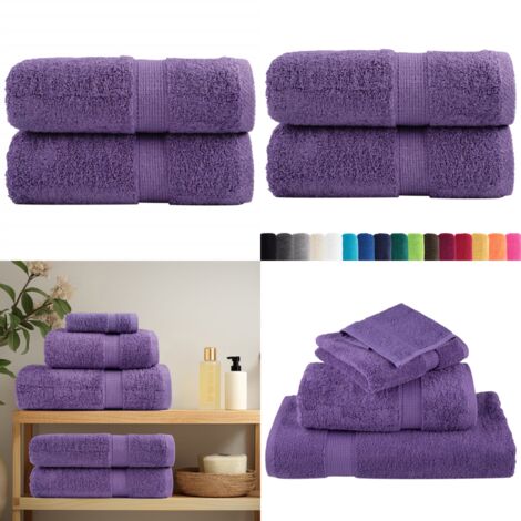 Premium Waschhandtücher SOLUND 2 Stück Lila 30x30 cm 600 g/m² - Baumwollhandtuch - Waschhandtuch 30x30 cm