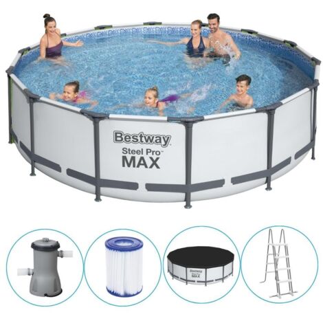 Bestway – Rund Aufstellpool Stahl Pro Max 427x107 cm – korrosionsbeständige Struktur – 13.030 Liter Volumen – einfache Installation in 20 Minuten (1/5)