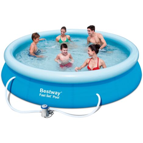 Bestway Pool Set 366x76cm rund Swimmingpool Garten Baden Planschbecken (1/5)