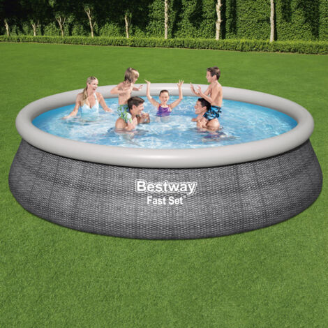 Bestway Fast Set Pool + Filterpumpe Schwimmbecken Planschbecken Familienpool (1/5)