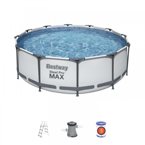 Bestway 56418 Frame Pool Steel Pro Set 366x100 cm mit Filterpumpe 2.006l/h