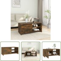 The Living Store Couchtisch Räuchereiche 102x50x45 cm Holzwerkstoff - Couchtisch - Wohnzimmertisch - Holzmöbel - Sideboard - Beistelltisch