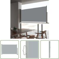 The Living Store Ausziehbare Seitenmarkise 60×300 cm Grau - Balkonmarkise - Markise - Sonnenschutz - Gartensorgen - Terrassenüberdachung