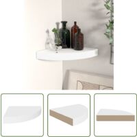 The Living Store Eck-Schweberegal Weiß 25x25x3,8 cm MDF - Eckwandregal - Wandschrank - Regal Weiß - Wohnraumgestaltung - Aufbewahrungssystem