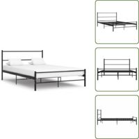 Kopfteil - vidaXL Bettgestell mit Kopfteil ohne Matratze Schwarz 140x200cm Metall - Schlafzimmermöbel