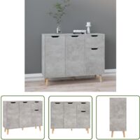 The Living Store Sideboard Betongrau 90x30x72 cm Holzwerkstoff - Schreibtisch - Regal - Sideboard - Holzmöbel - Grau