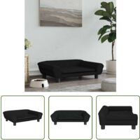 The Living Store Hundebett Schwarz 70x48x22 cm Samt - Hunde Bett - Samtbett - Hundeplatz - Tierbetten - Hundebette