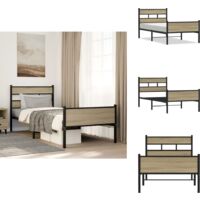 Bettgestell ohne Matratze Sonoma-Eiche 107x200 cm Holzwerkstoff - Bettgestell - Bettgestelle - Bettrahmen - Einzelbett