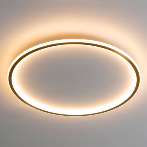 Led Runde Lampe Runde dimmbare LED-Deckenleuchte 60 cm goldener Kreis - Alessia