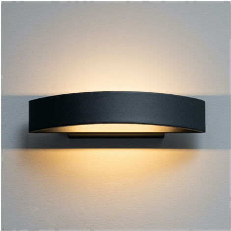 LCD Up & Down Wandleuchte LED 2fach Lichtausfall Einstellbar Graphit