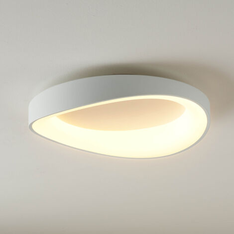 Schlichte weiße runde Deckenlampe dimmbare LEDs 50 cm - Belina