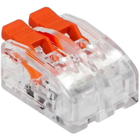 Lot de 100 bornes automatiques à levier 2 fils souples 0,2 à 4mm² – Connexion rapide – Courant maximum 32A – Pour éclairage professionnel (1/4)