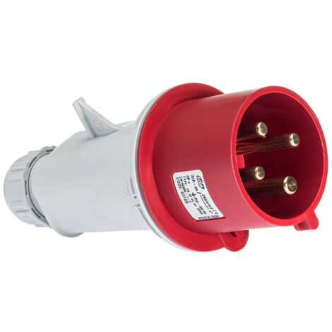 Fiche mâle CEE 32A 3P+T 400V – Raccordement triphasé jusqu'à 32A – Certifiée IP44 pour environnements humides
