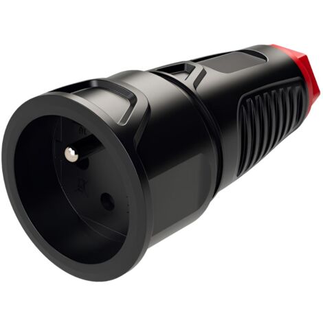 Fiche Femelle Caoutchouc Broche Française 220v 16a 2p+t Pour Rallonge - étanche Ip54