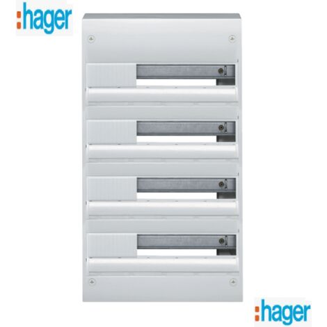 Hager – Coffret électrique nu 72 modules – 4 rangées – Indice de protection IP30 – Montage Quickfix – Dimensions 625x355x103 mm