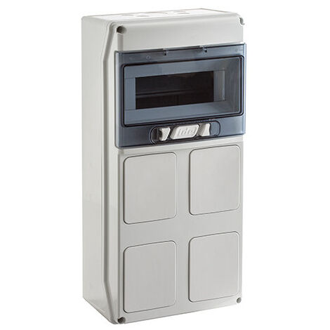 IDE – PCSN9PT – Coffret de communication étanche IP65 – Prédécoupé pour 4 prises – 1 rangée de 9 modules – Résistance IK08 (1/6)