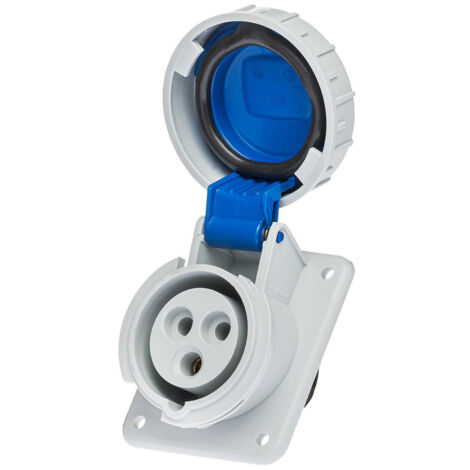 Prise de courant encastrable monophasée 16A 2P+T – Étanche IP67 pour installations industrielles – Compatible coffrets IDE