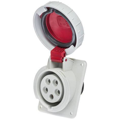 Prise Tétrapolaire 16a 3p+n+t - 5 Broches - Encastrable Sur Coffret - étanche Ip67 - Ide (1/5)