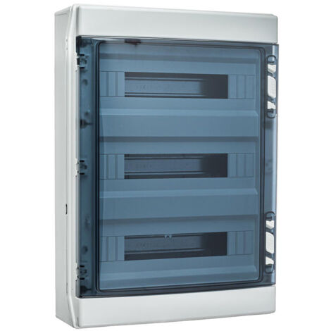 IDE – Coffret électrique étanche IP65 pour extérieur – 3 rangées de 18 modules – Dimensions 586x418x148mm – Porte polycarbonate résistante aux chocs