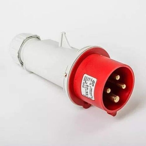 Fiche industrielle mâle CEE 16A 3P+T 400V – Raccordement triphasé jusqu'à 16A – Certifiée IP44 pour locaux humides – Polyamide 6 sans halogène